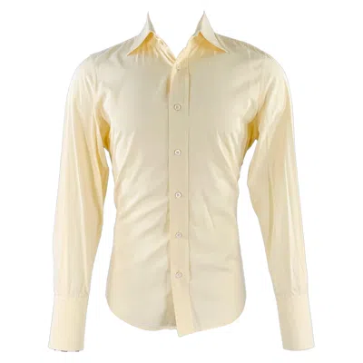 Pre-owned Dsquared2 Size 38 Yellow Cotton Curved Cutaway Long Sleeve Shirt