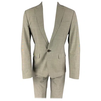 Pre-owned Dsquared2 Size 40 Black White Houndstooth Wool Peak Lapel Suit
