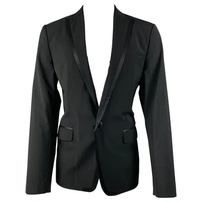 Pre-owned Dsquared2 Size 40 Black Wool Peak Lapel Sport Coat
