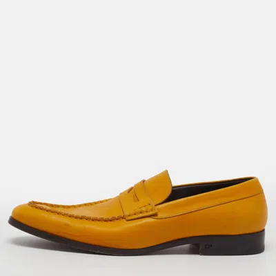 Pre-owned Dsquared2 Size 44 Yellow Leather Penny Loafers