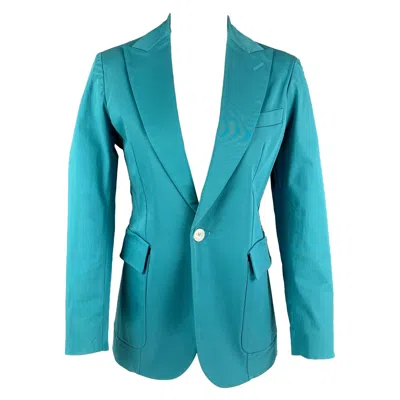 Pre-owned Dsquared2 Size 8 Teal Cotton Jacket Blazer In Green