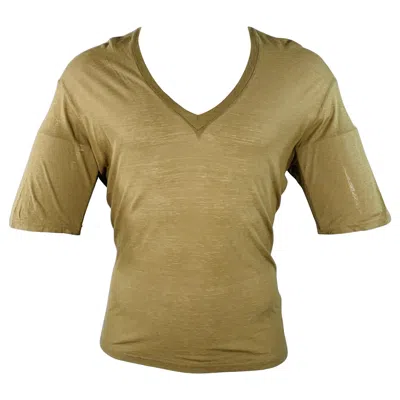 Pre-owned Dsquared2 Size S Hawaiian Chill Green Olive Print Cotton V-neck T-shirt