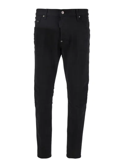 Dsquared2 Skater Black Five-pocket Jeans In Cotton Man