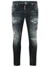 Dsquared2 Black Distressed Slim Fit Jeans With Comfortable Stretch In Black