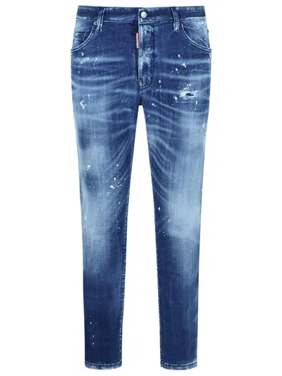 Dsquared2 Skater Fit Cotton Denim Jeans In Blue