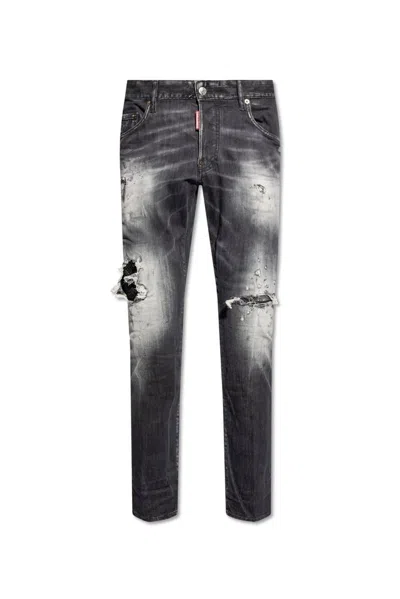 Dsquared2 Skater Distressed Jeans In Black