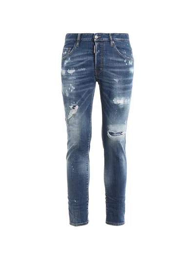 Dsquared2 Skater Distressed Jeans In Blue