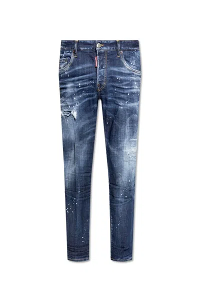 Dsquared2 Skater Distressed Jeans In Blue