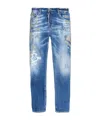 Dsquared2 Skater Distressed Ripped Skinny Jeans In Blue
