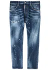 Dsquared2 Skater Distressed Skinny Jeans In Navy