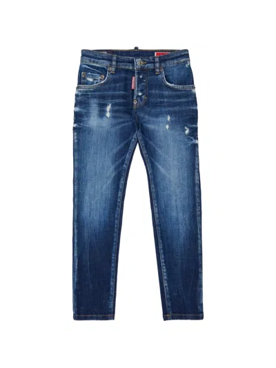 Dsquared2 Kids' Skater Distressed-effect Jeans In Blue