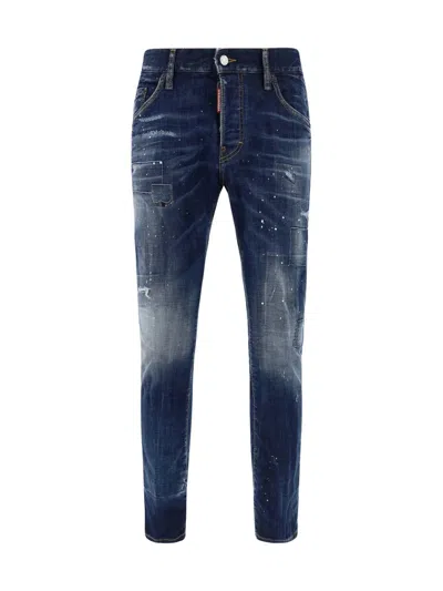 Dsquared2 Skater Faded Effect Skinny Jeans In Blue