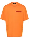 Dsquared2 Cotton Crew-neck T-shirt With Logo Print In Orange