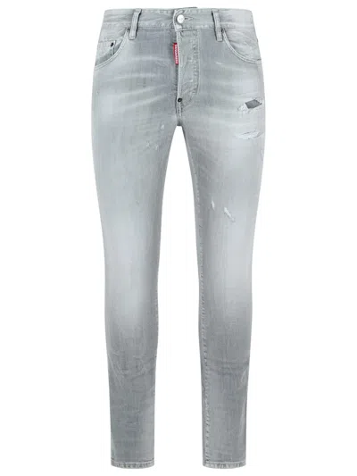 DSQUARED2 DSQUARED2 'SKATER' GREY COTTON DENIM JEANS MEN