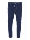 Dsquared2 Blue Jeans With Belt Loops And Logo Patch On The Rear In Denim Man