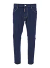 Dsquared2 Blue Jeans With Belt Loops And Logo Patch On The Rear In Denim Man