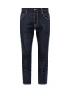 Dsquared2 Blue Jeans With Belt Loops And Logo Patch On The Rear In Denim Man In Blue