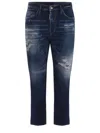 Dsquared2 Logo-patch Tapered-leg Jeans In Navy Blue