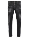 Dsquared2 Cool Gut Black Jeans With Belt Loops And Faded Effect In Denim Man