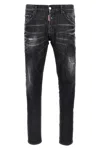 Dsquared2 Cool Gut Black Jeans With Belt Loops And Faded Effect In Denim Man