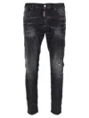 Dsquared2 Cool Gut Black Jeans With Belt Loops And Faded Effect In Denim Man