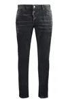 Dsquared2 Tidy Biker Mid-rise Logo-patch Skinny Jeans In Black