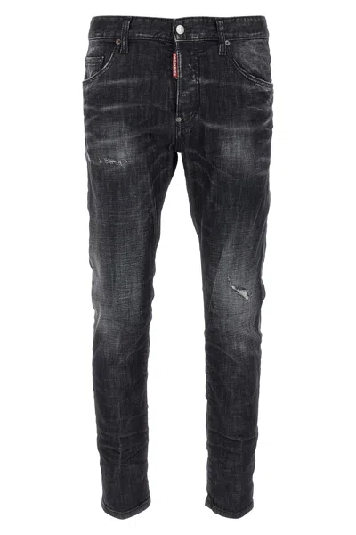 Dsquared2 Skater Jean Distressed Faded Effect In Black