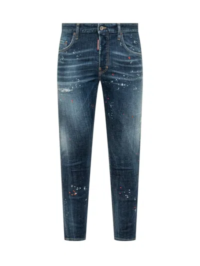 Dsquared2 Skater Fit Jeans Belt Loops Five Pockets In Blue