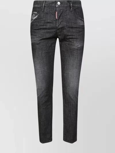 Dsquared2 Skater Jeans Distressed Tapered Leg In Black