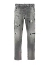 Dsquared2 Distressed Skater Jeans Paint Splatter In Grey
