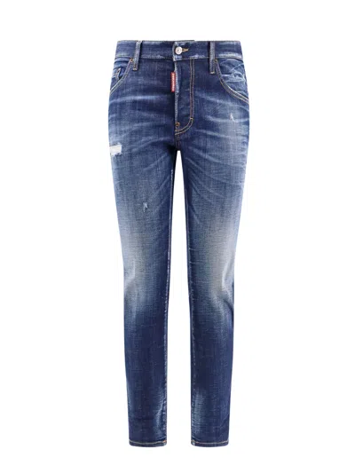 Dsquared2 Skater Cotton Denim Jeans In Navy