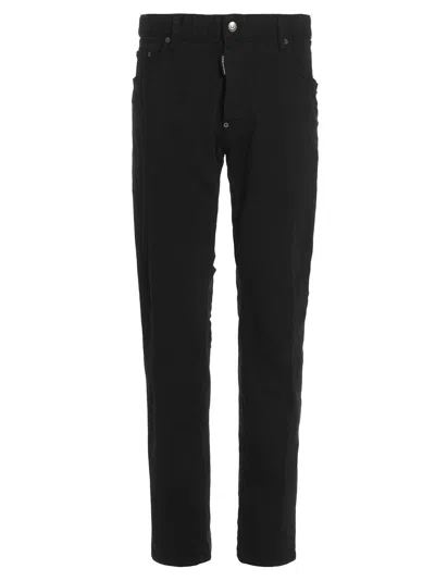 Dsquared2 Black Mid-rise Slim-cut Jeans