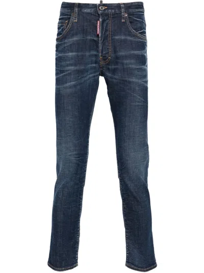Dsquared2 Skater Mid-rise Slim Jeans In Blue