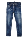 DSQUARED2 SKATER SKINNY JEANS IN DARK BLUE WASHED WITH RIPS