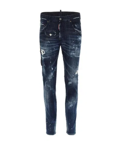 Dsquared2 Skater Slim-fit Distressed Jeans In Black