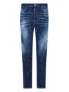 Dsquared2 Medium Easy Red Spots Wash Skater Jean In Blue