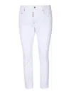 Dsquared2 White Bull Skater White Jeans In White