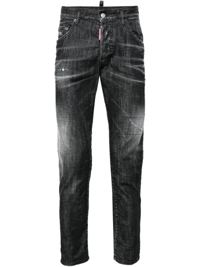 Dsquared2 Distressed Slim Fit Jeans In Black