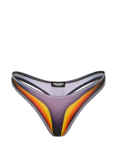 Dsquared2 Ski Leaf Cut-out Thongs In Purple