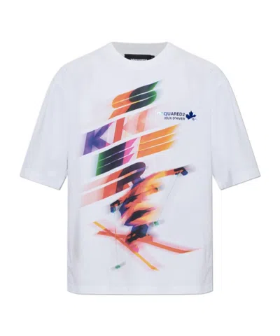 Dsquared2 Ski Print T-shirt In White