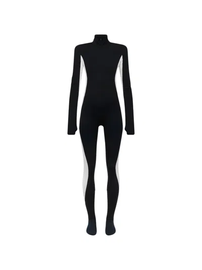 Dsquared2 Skiers Jersey Panelled High-neck Jumpsuit In Black