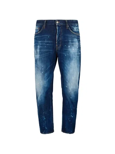 Dsquared2 Skiers Medium Cloudy Bro Paint-splatter Denim Jeans In Blue