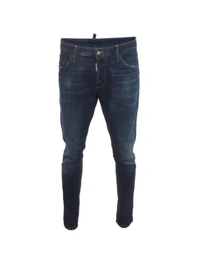 Pre-owned Dsquared2 Skinny Dan Distressed Jeans In Blue