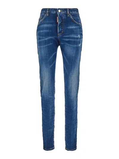 Dsquared2 Skinny Dan Jeans In Blu Denim | ModeSens