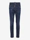 Dsquared2 Blue Jeans With Belt Loops And Logo Patch On The Rear In Denim Man