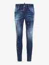 Dsquared2 Medium Easy Red Spots Wash Skater Jean In Blue