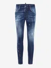 Dsquared2 Medium Easy Red Spots Wash Skater Jean In Blue