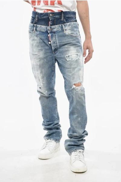 Dsquared2 Skinny Fit Twin Pack Jeans 21cm In Blue
