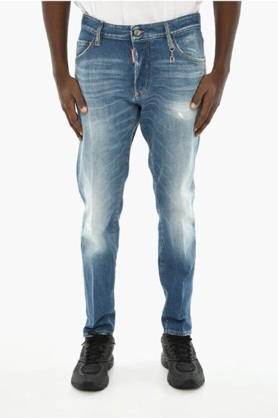 Dsquared2 Skinny Fit Vintage Effect Dan Jeans 15cm In Blue