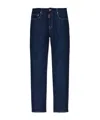 Dsquared2 Five-pocket Button-up Jeans With Logo Patch In Blue